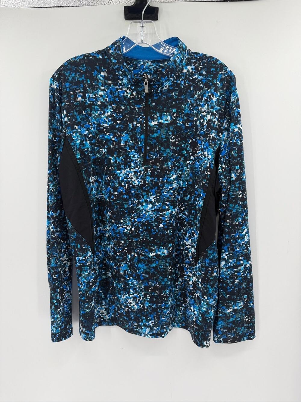 Tail White Label Women's 1/4 Zip Performance Pullover - Blue Geometric - XXL